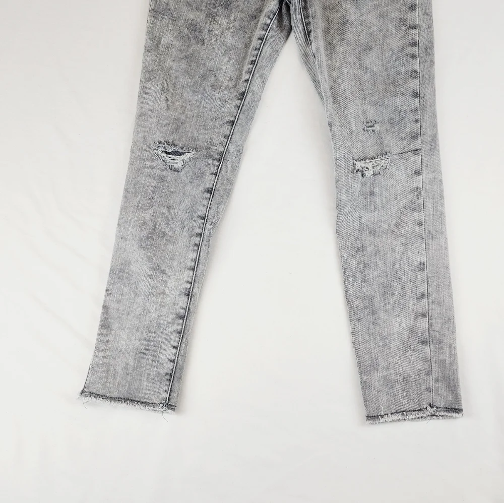 Gap Grey Stretch High Rise Ankle Jegging Distressed Jeans Pants